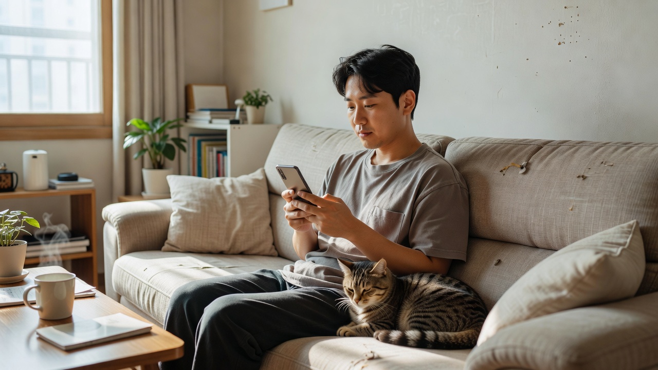 울산펫시터 플랫폼을 통해 서비스를 찾는 모습