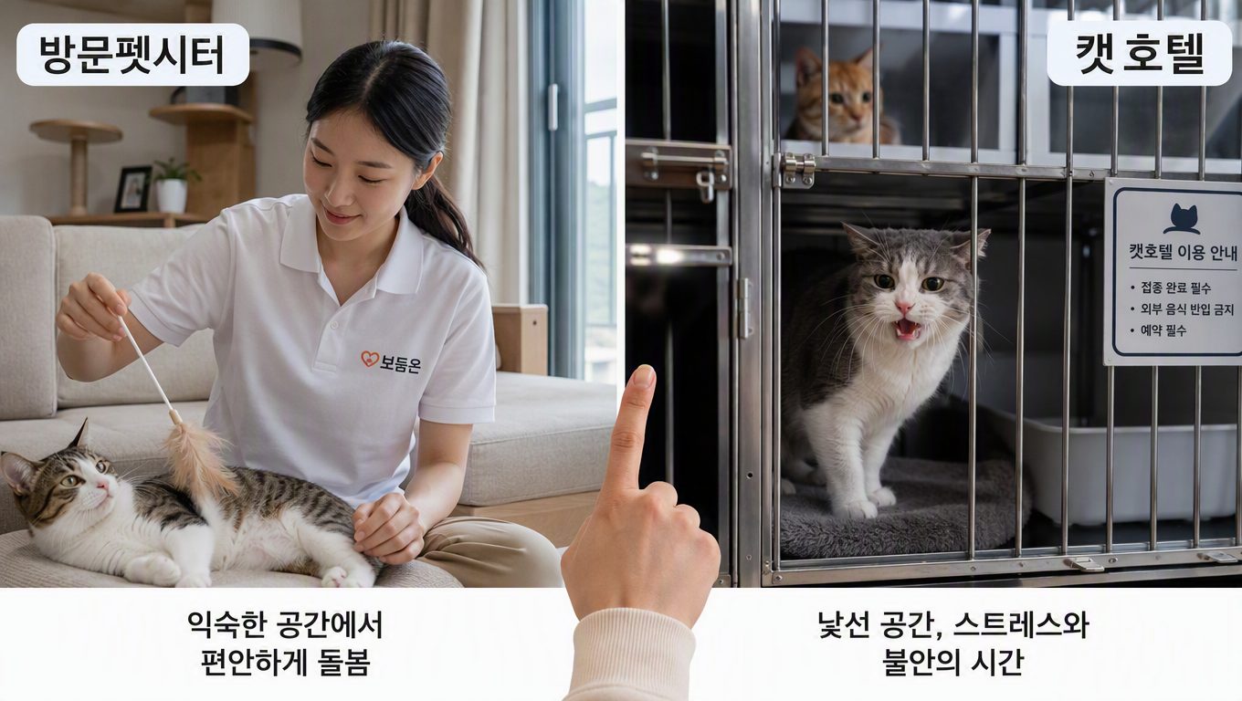 방문펫시터와 캣호텔 중 고양이돌봄에 더 적합한 선택은