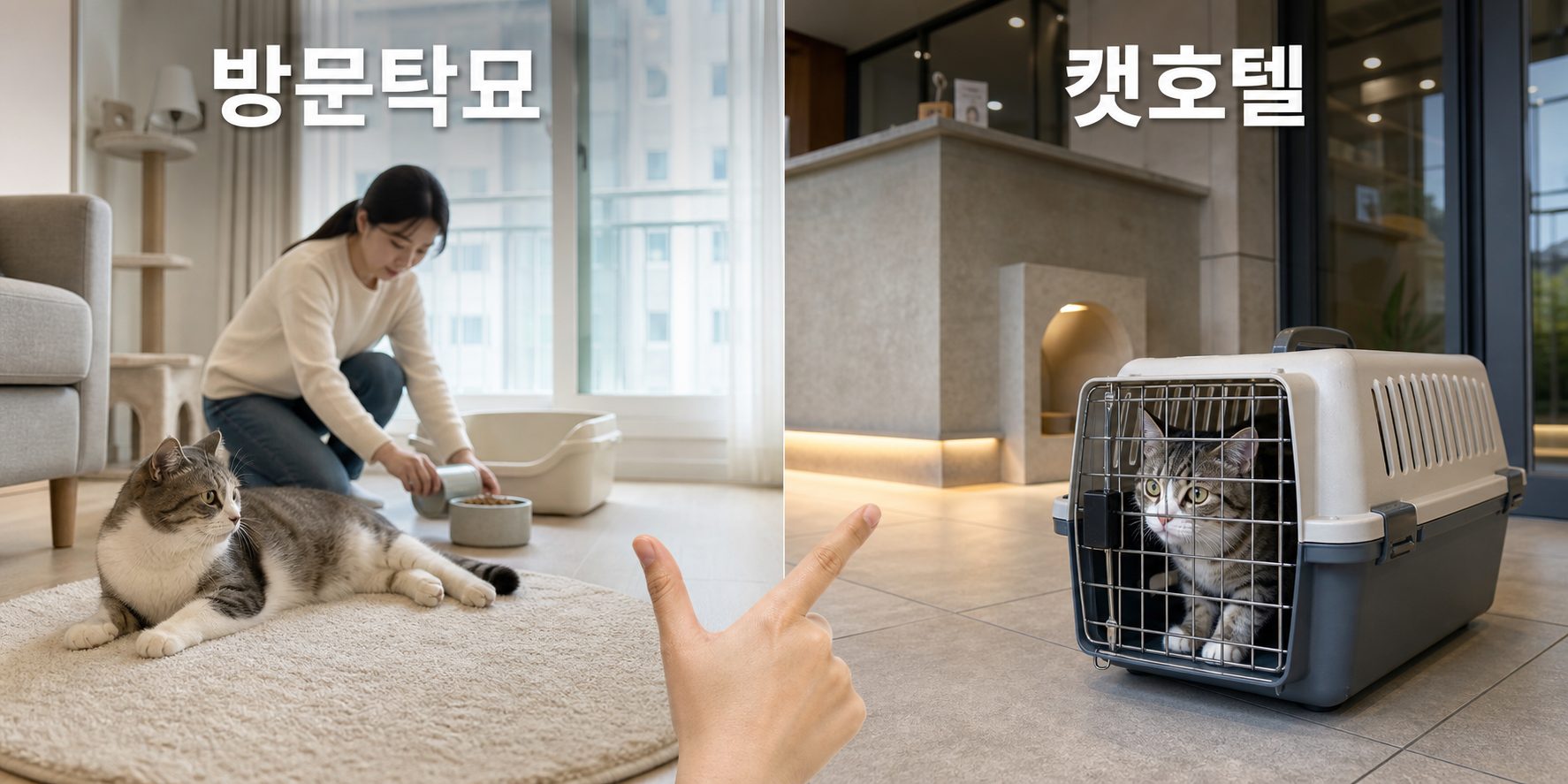 방문탁묘와 캣호텔 중 고양이에게 더 적합한 선택 기준