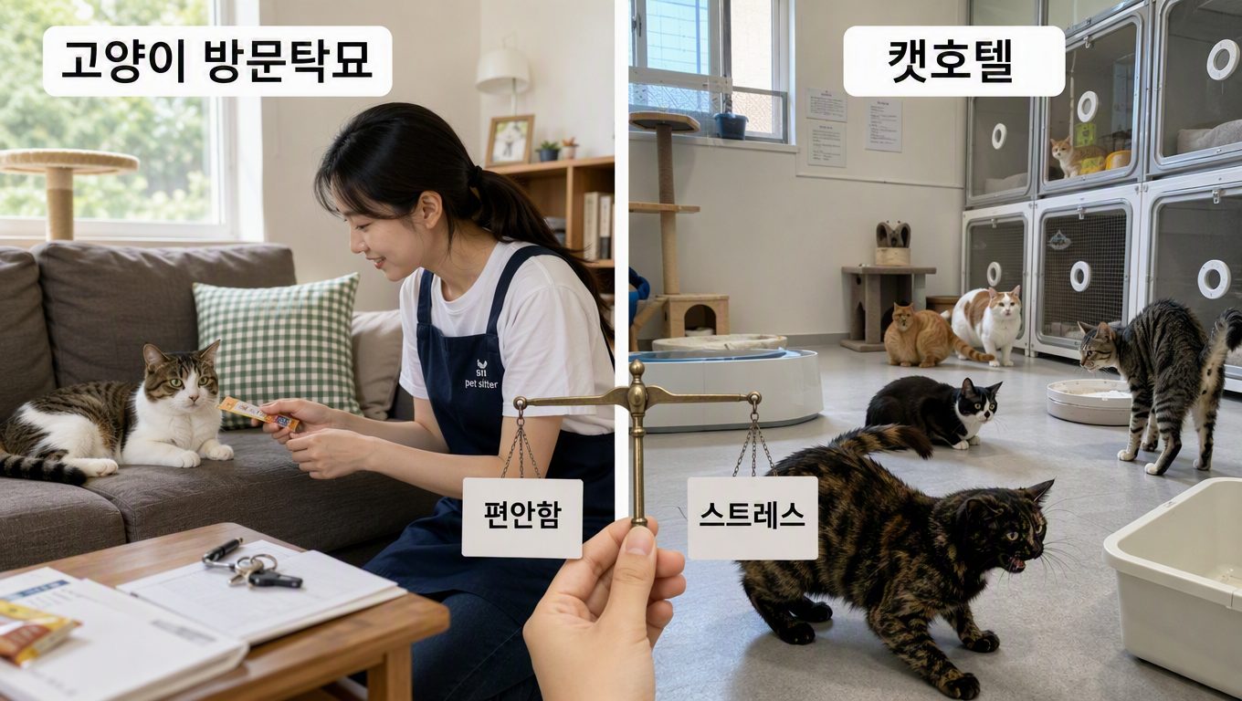 고양이방문탁묘와 캣호텔 중 어떤 돌봄이 더 적합할까