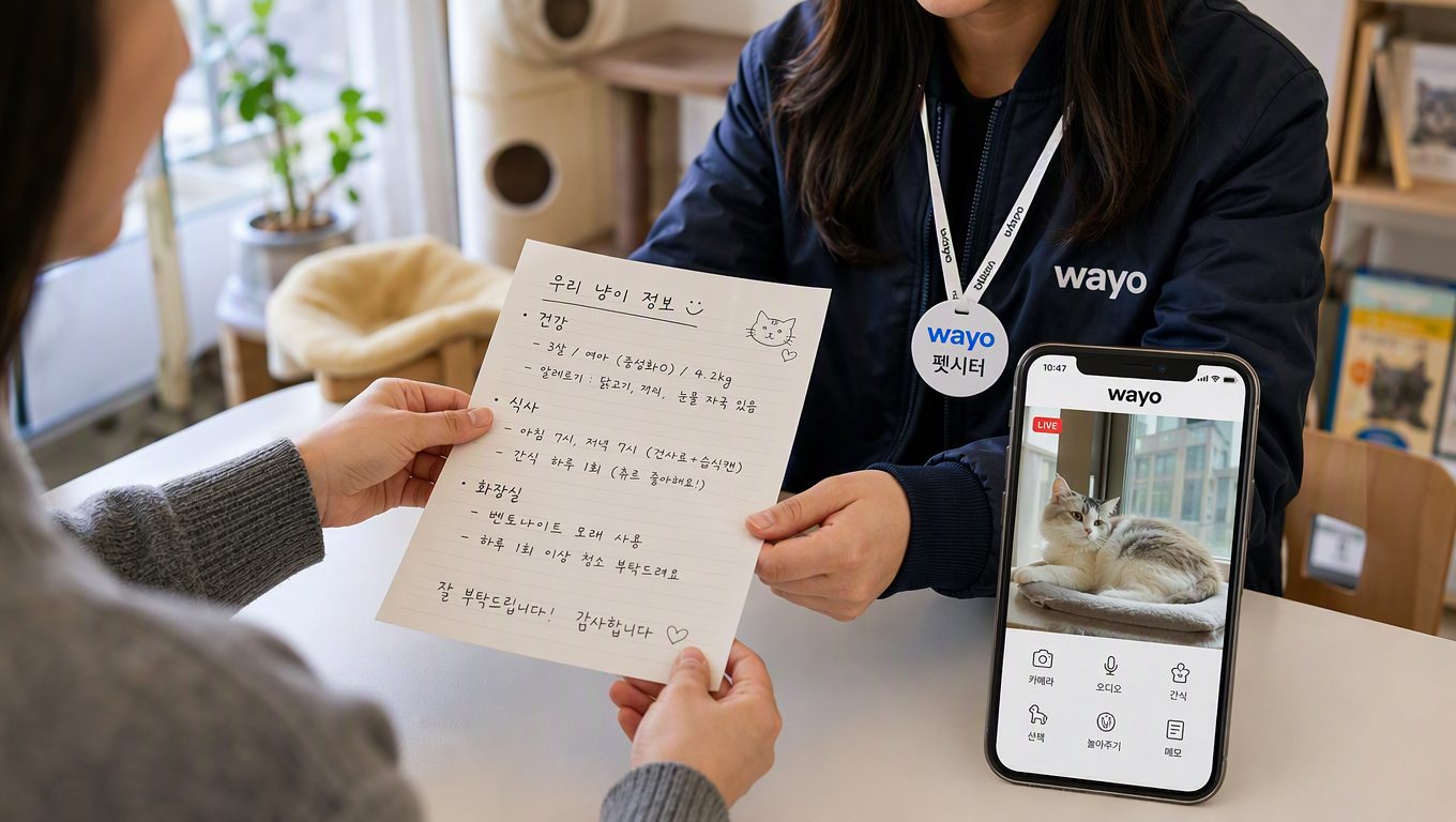 고양이케어 서비스 이용 시 정보 전달과 상태 확인 방법