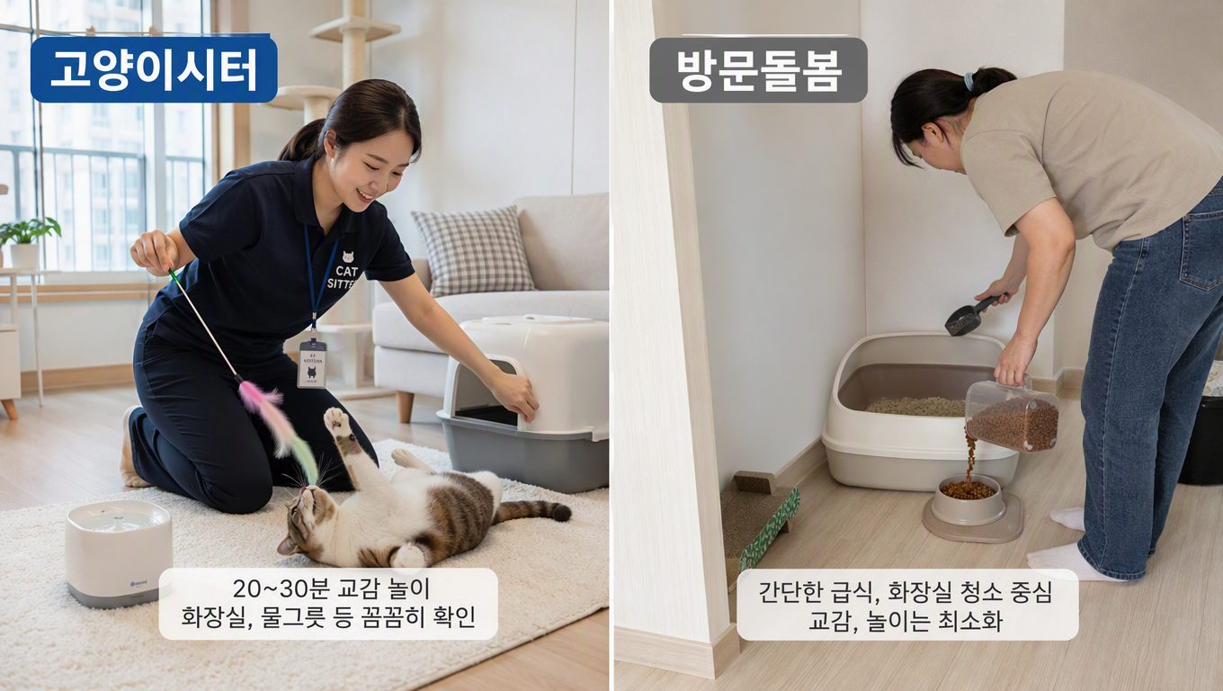 고양이시터 방문 루틴과 시간, 방문돌봄 차이 확인 방법