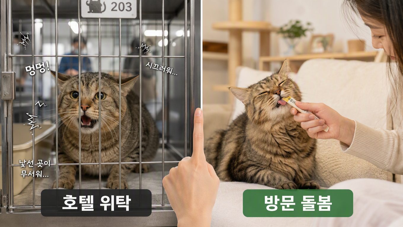 고양이맡기기 시 호텔 위탁이 스트레스를 주는 이유와 방문 돌봄 선택 기준