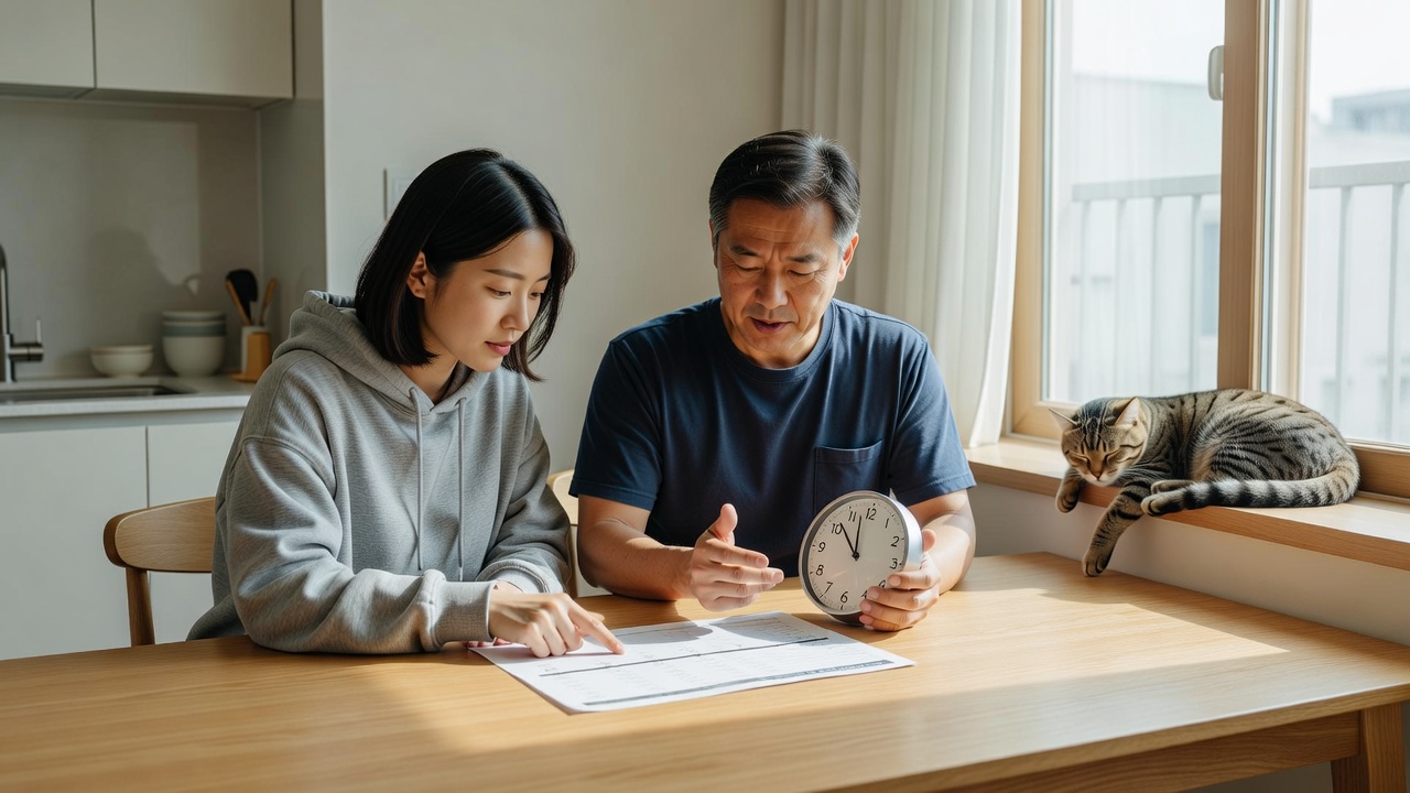 고양이돌봄 비용을 시간과 1박 단위로 계산하는 장면