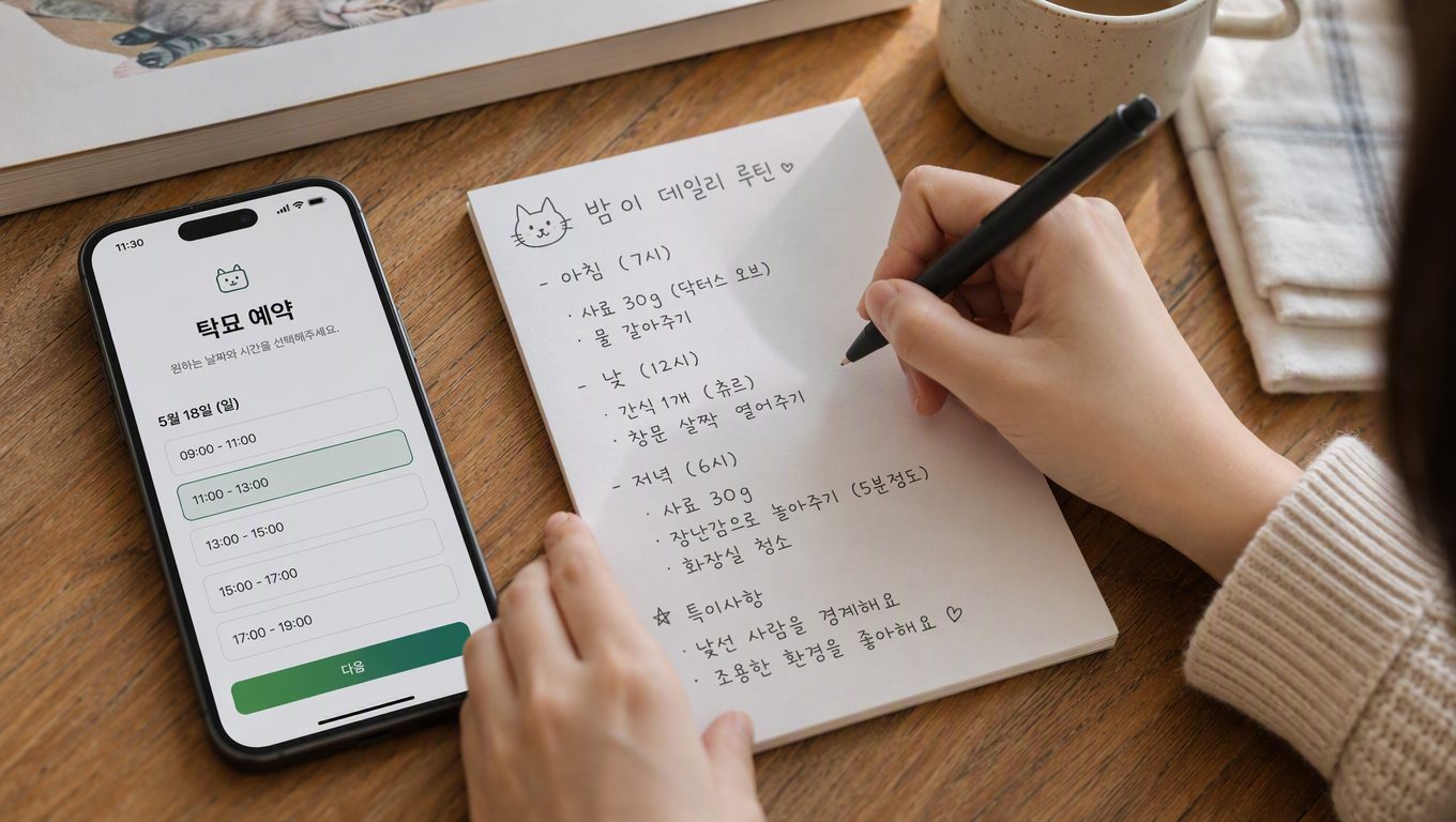 탁묘 첫 이용을 위한 준비와 예약·소통·리포트 확인 방법